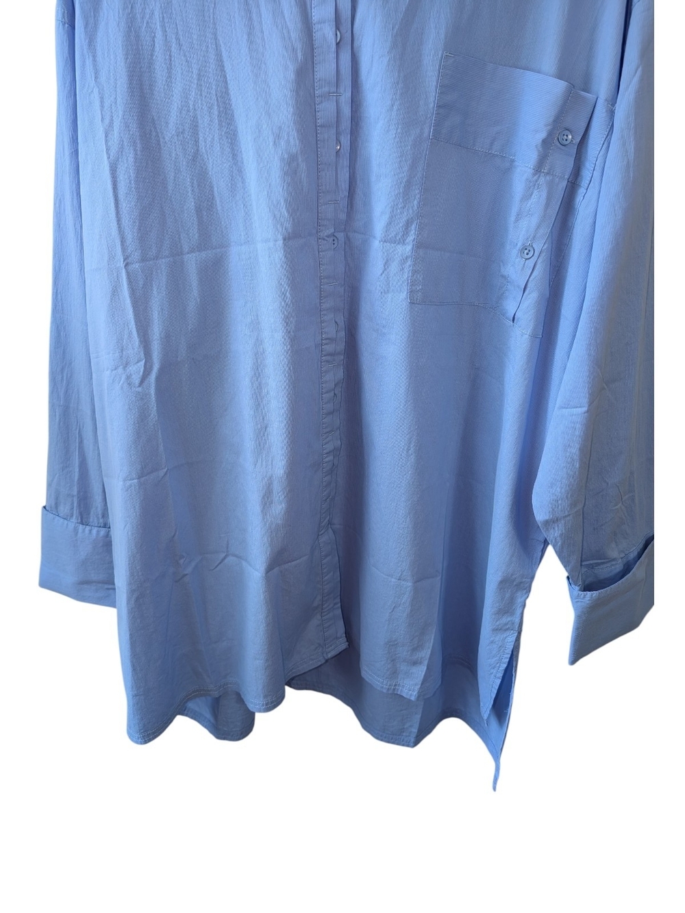 WE THE FREE WOMEN'S LIGHT BLUE OVERSIZED BUTTON-UP TUNIC SIZE XL - Picture 4 of 11